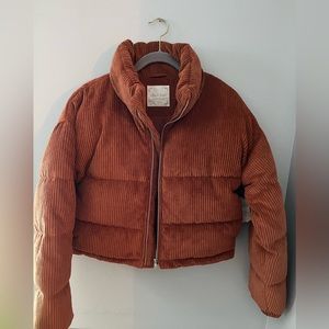 NWT Altar’d State Rust Corduroy Puffer Jacket- Size S
